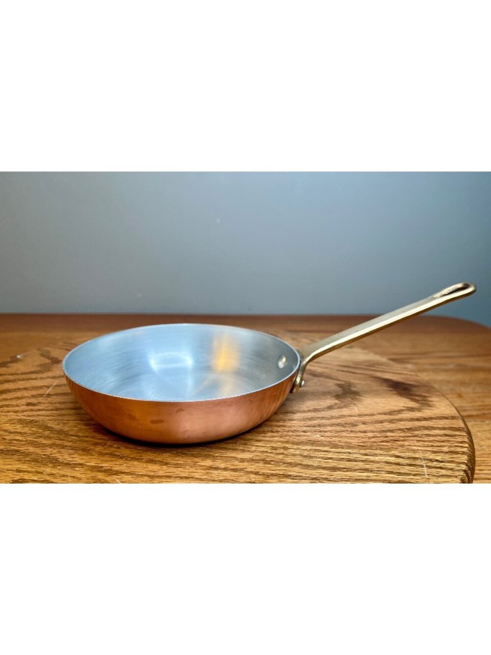 Vintage Copper Frying Pan (9.5" diameter) With Brass Handle - Picture 1 of 14